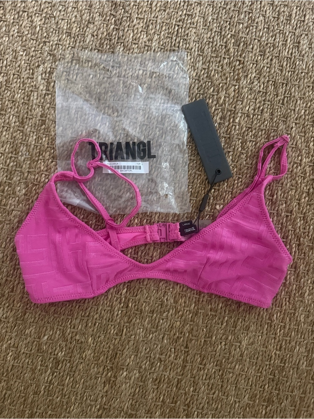 NWT TRIANGL Pink Bikini Top Size Large